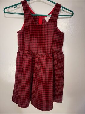 💰💕Girls Red and Black Houndstooth Sleeveless Dress